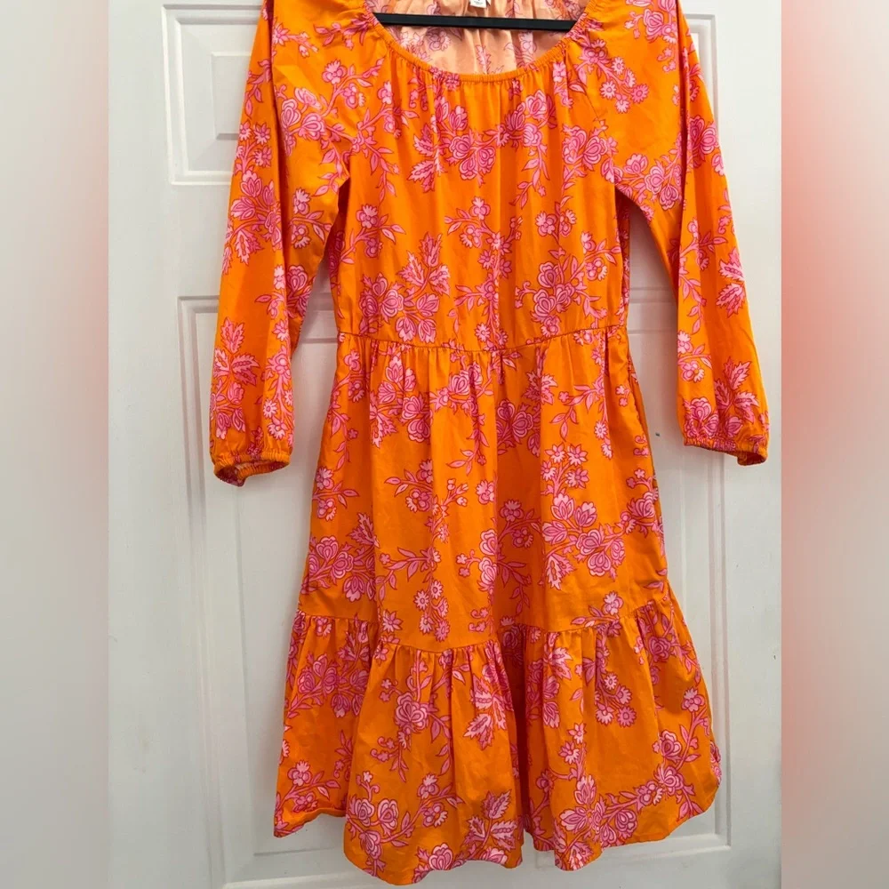 J. Crew Orange and Pink Floral Mini Dress